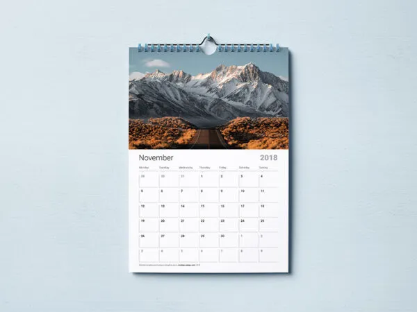 2 Realistic Wall Calendar Mockup 1