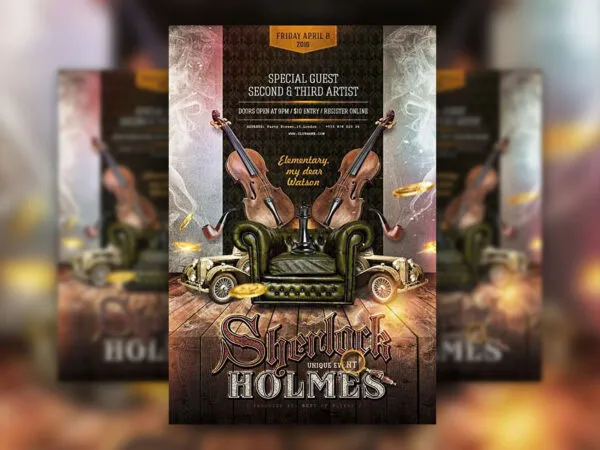 2 Retro Party Flyer and Facebook Templates 1