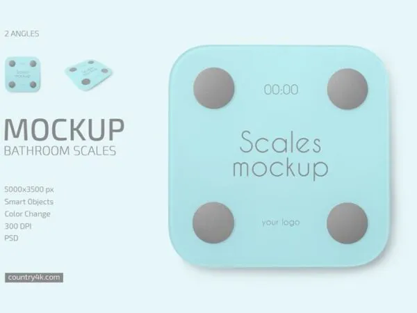2 Shots of Bathroom Scales Mockup 1