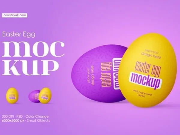 2 Shots of Easter Egg Mockup 1