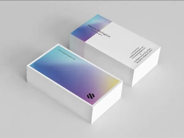 2 Shots of Holo Business Card Mockups 1