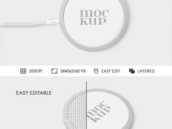 2 Shots of Wireless Charger Mockup 1