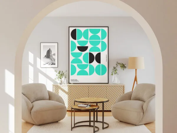 2 Showcase of Poster Mockup in Bright Sunny Room 1