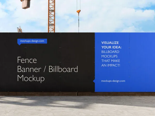 2 Sight Safety Fence Banner Mockups in Construction Zone 1