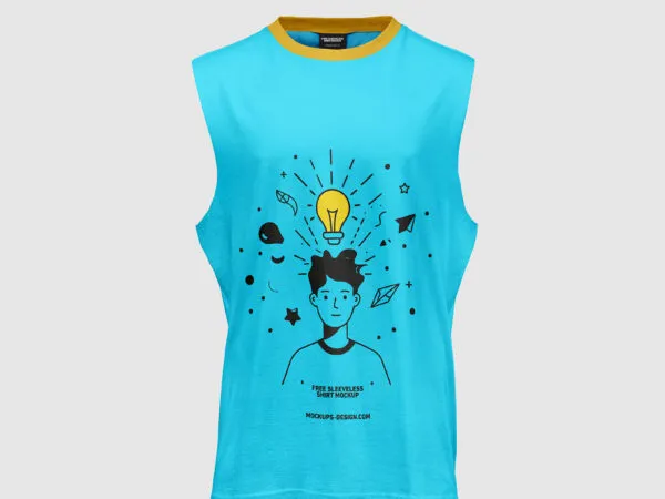 2 Sights of Male Sleeveless Shirt Mockup 1