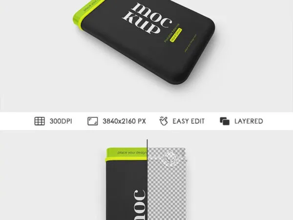 2 Sights of Portable External Hard Drive Mockup 1