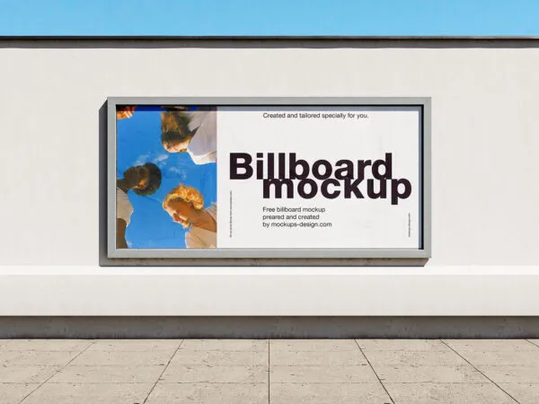 2 Simple Billboard Mockups in Front and Perspective Sights 1