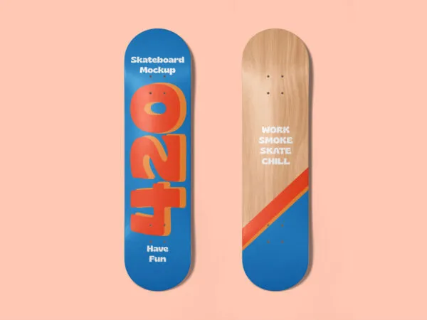 2 Skateboard Mockup Lying in the Ground 1