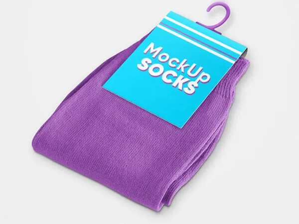 2 Socks Mockups with Hanger 1