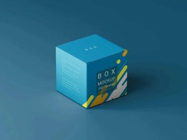 2 Square Boxes Mockups Perspective View 1