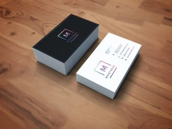 2 Stacks of Business Card Mockup in Perspective View 1