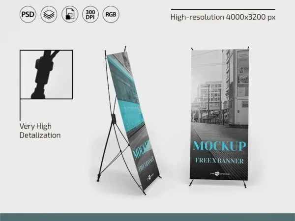 2 Standing Banner Mockups In Different Angles 1