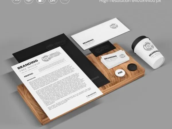 2 Stationery Mockups Features Paper and Cup 1