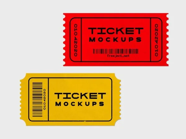 2 Top View Mockups of Tickets in Different Arrangements 1