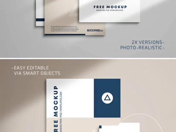 2 Top View Stationery Branding Identity Mockups 1