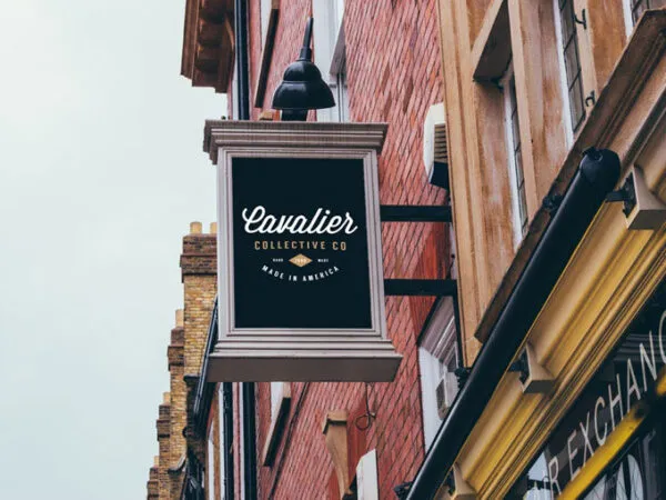 2 Vertical Outdoor Sign Mockup in Black 1