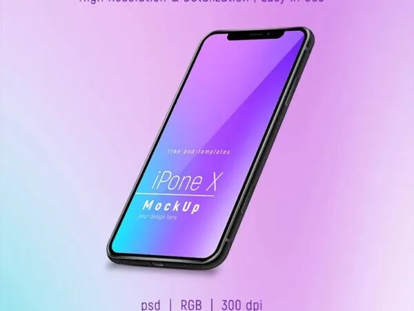 2 iPhone X Mockups in the Front and Half Side Views 1