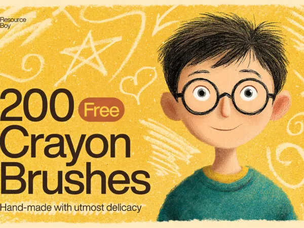 200 Crayon Photoshop Brushes 1