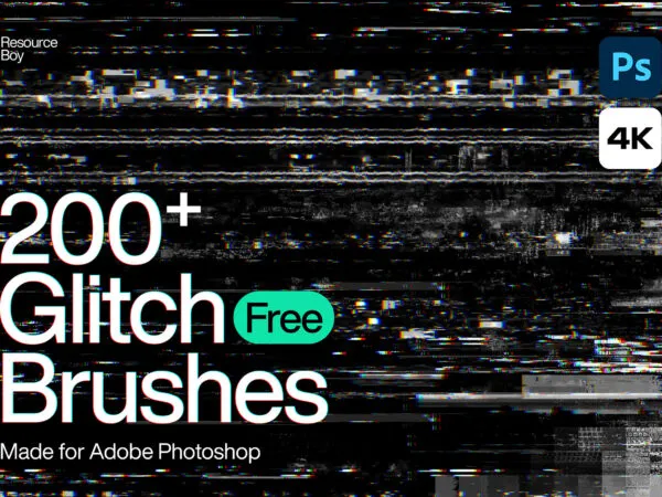 200 Glitch Photoshop Brushes 1