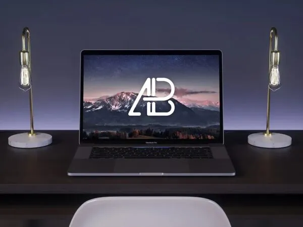 2017 MacBook Pro on Desk Mockup 1