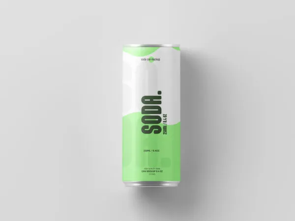 250ml Soda Can Mockup From Top View 1
