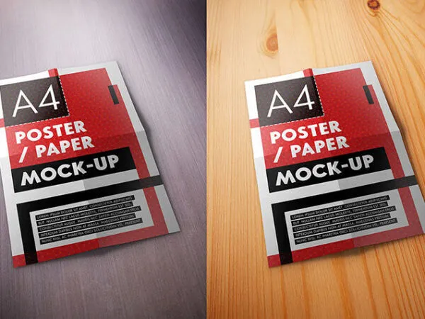 3 A4 Flyer Poster Mockups in Different Views Featuring 3 Pre Made Backgrounds 1