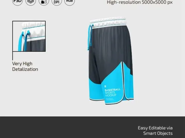 3 Basketball Shorts Mockups in Various Views 1