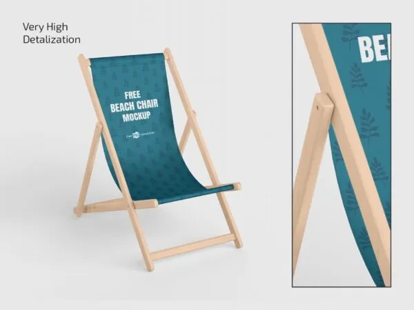 3 Beach Chair Mockups in Front and Perspective Views 1