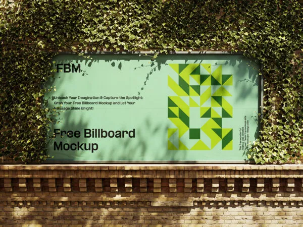 3 Billboard Mockup Covered with Ivy in Different Sights 1