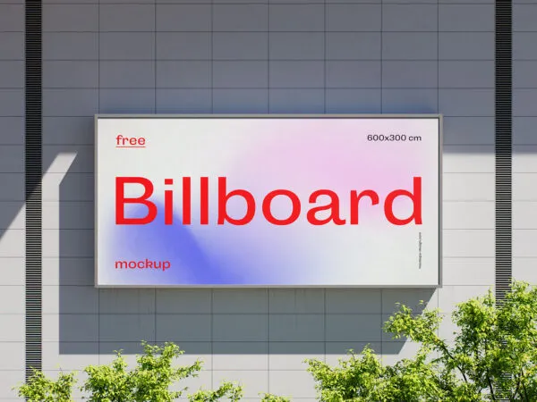 3 Billboard Mockups on the Building with Trees 1