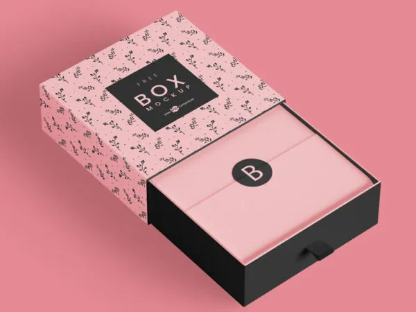 3 Box Mockups Featuring Square Sliding Box in Different Positions 1