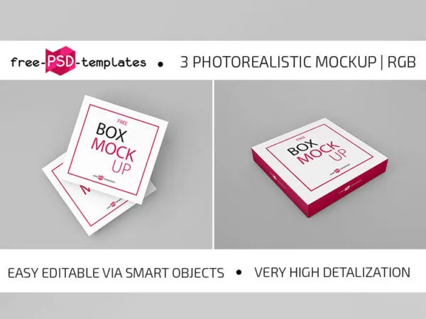 3 Box Mockups From Top and Perspective View 1