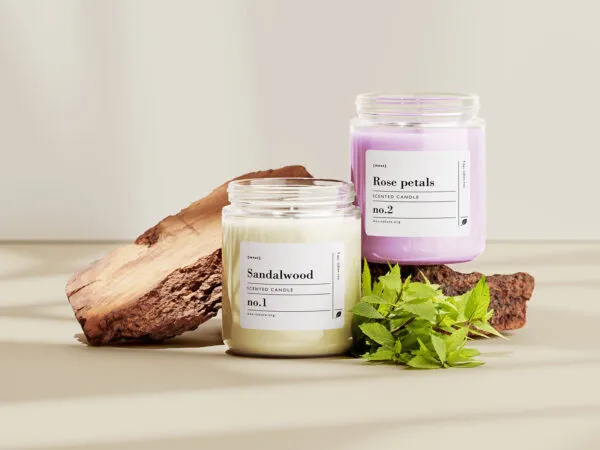 3 Candle Glass Jars Mockups in Varied Shots 1