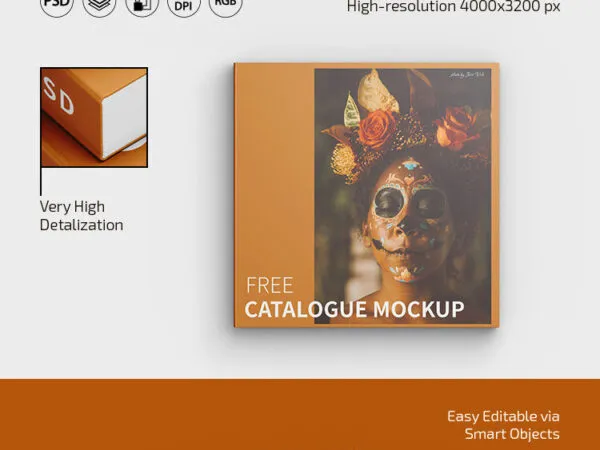 3 Catalogue Mockups Open and Closed in Different Settings 1