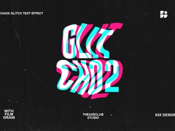 3 Chaos Glitch Text Effect Template 1