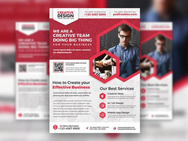 3 Clean Geometric Business Flyer Templates 1