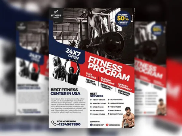 3 Clean GymFitness Flyer Templates 1