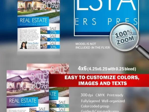 3 Clean Modern Real Estate Agency Flyer Templates 1