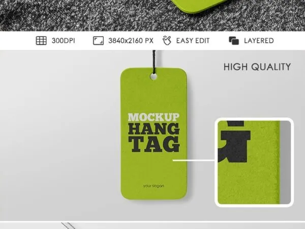 3 Clothing Hang Tag on a Shirt Mockups 1