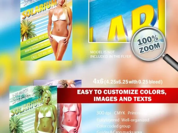 3 Diagonal Tropical Solarium Beach Party Flyers and Facebook Cover Templates 1