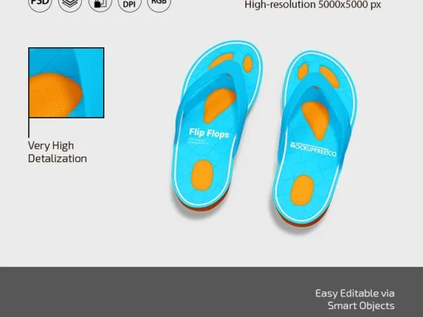 3 Different Positions of Flip flops Mockups 1