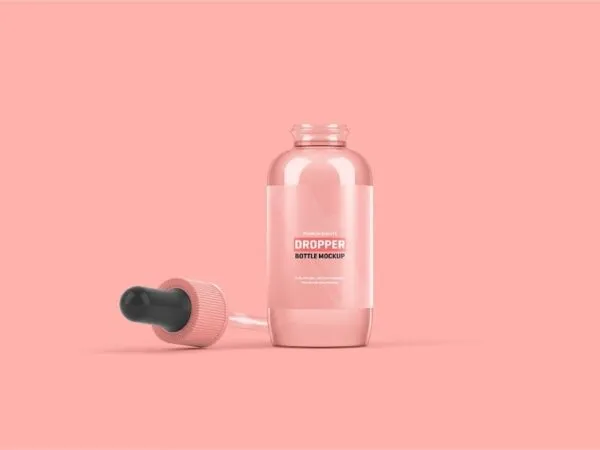 3 Different Shots of Dropper Bottle Mockup 1