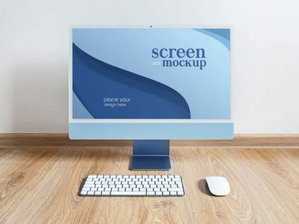 3 Different Shots of iMac Mockup 1