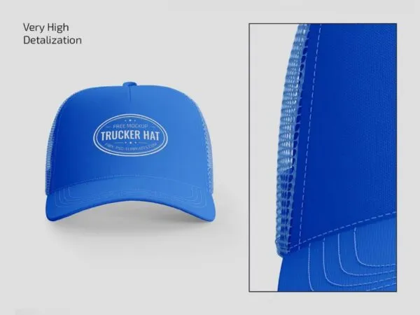 3 Different Sights of Trucker Hat Mockup 1