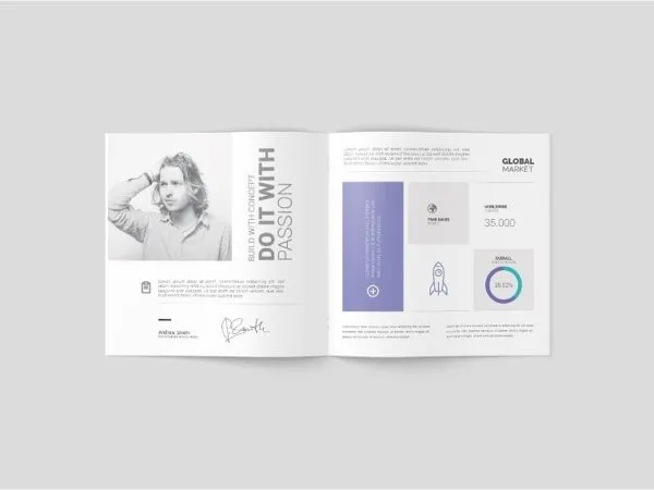 3 Different Visions of Square Brochure Mockup 1