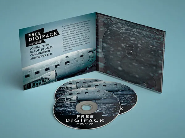 3 Digipak and CD Mockups in Different Positions 1