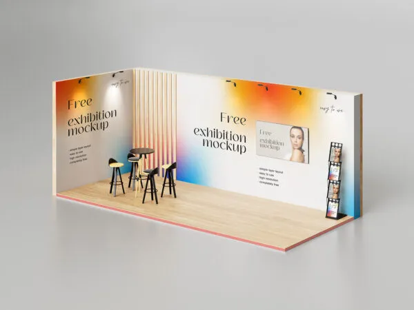 3 Exhibition Stand Mockups in Varied Views 1
