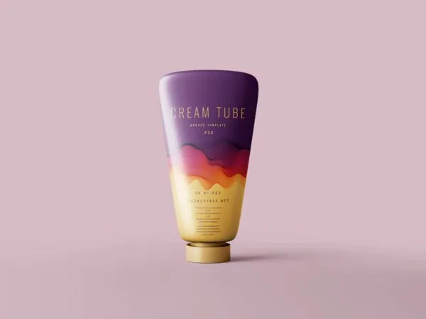3 Flat Cream Tube Mockups in Varied Sights 1
