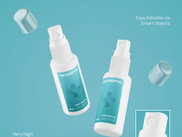 3 Floating Antiseptic Spray Bottle Mockups 1