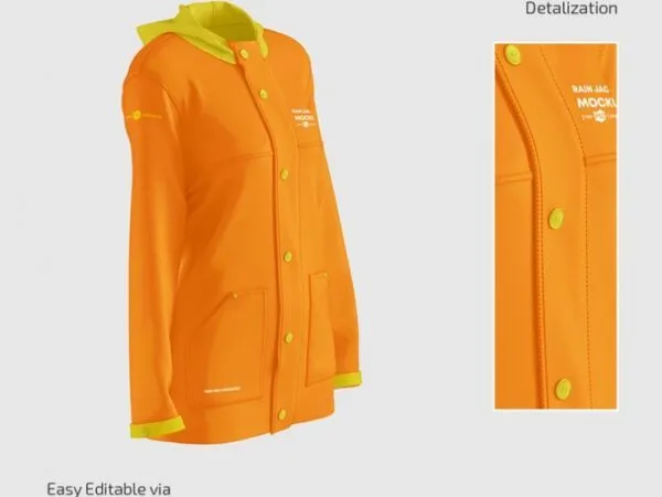 3 Floating Rain Jacket Mockups in Different Views 1